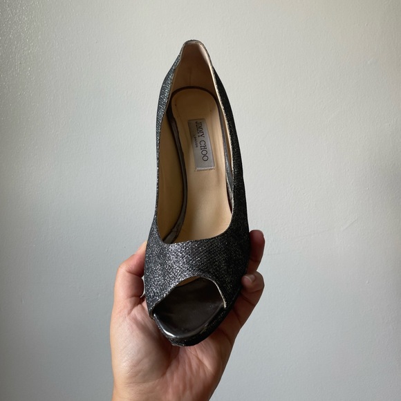 Gunmetal Glitter Jimmy Choos in a very rare size: 43/ US 12 - Picture 2 of 8